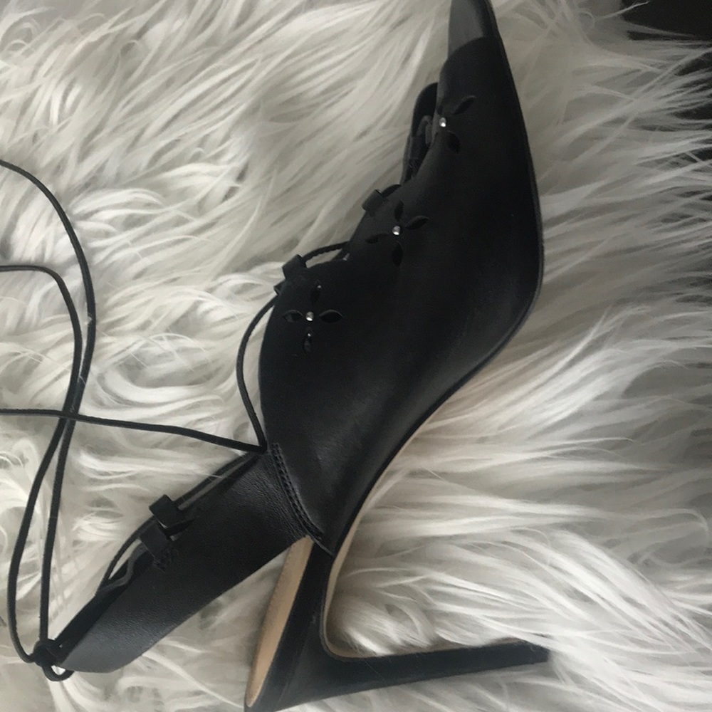 Michael Kors black wrap tie shoe